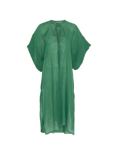 Fisico Cristina Ferrari Tie-fastening Midi Dress In Green