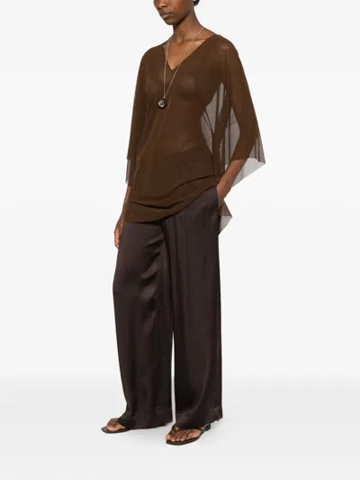 Fisico Cristina Ferrari V-neck Top In Brown