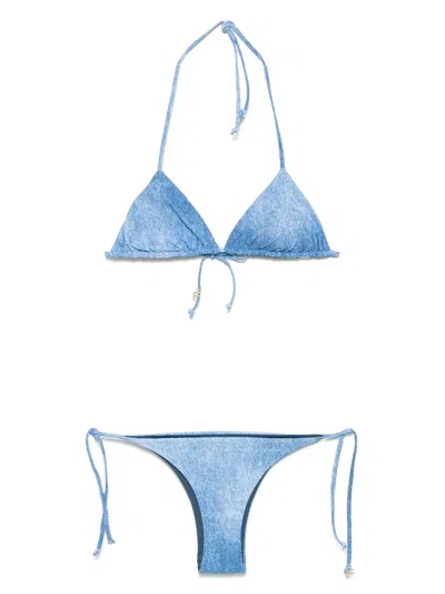 FISICO CRISTINA FERRARI DENIM-PRINT BIKINI