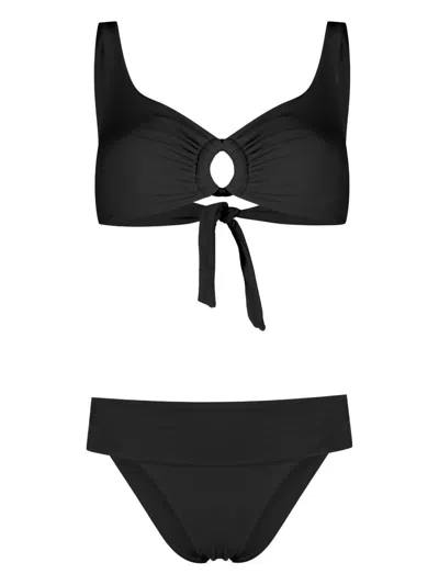 Fisico Cristina Ferrari Disc-detail Logo-patch Bikini In Black