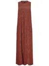 Fisico Cristina Ferrari Fisico Cinnamon Perforated Lurex Knit Maxi Dress