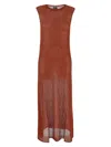 Fisico Cristina Ferrari Fisico Cinnamon Perforated Lurex Knit Maxi Dress In Orange