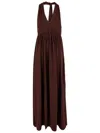 Fisico Cristina Ferrari Kleid Mit V-ausschnitt In Brown
