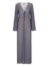 Fisico Cristina Ferrari Fisico Maxi Dress With V-neck In Gray