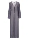 Fisico Cristina Ferrari Fisico Maxi Dress With V-neck In Gray