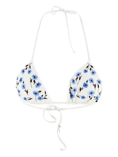 Fisico Cristina Ferrari Bikinioberteil Mit Blumenstickerei In White