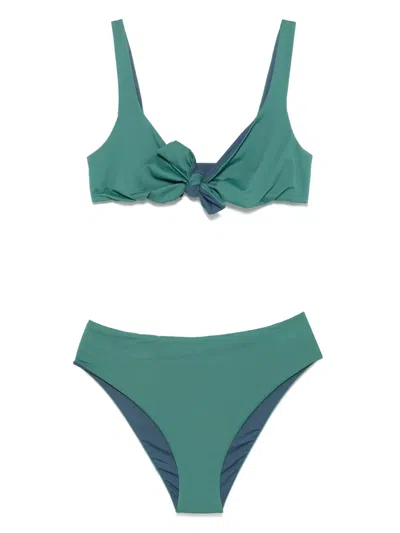 Fisico Cristina Ferrari Front-tie Bikini In Green