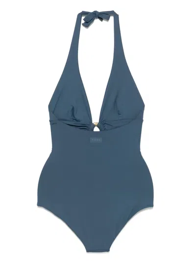 Fisico Cristina Ferrari Halterneck Swimsuit In Blue