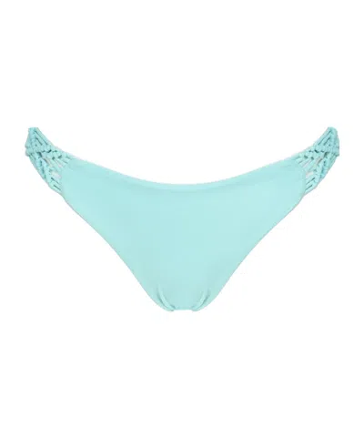 Fisico Cristina Ferrari Hand-woven Detail Bikini Bottoms In Blue
