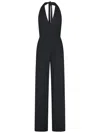Fisico Cristina Ferrari Fisico Long Microfiber Jumpsuit With Halterneck In Black