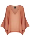 Fisico Cristina Ferrari Fisico Cinnamon Ramie Kaftan-style Top With Shoulder Cut-outs