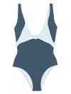 Fisico Cristina Ferrari One-piece Swimsuit With Knot In Blue