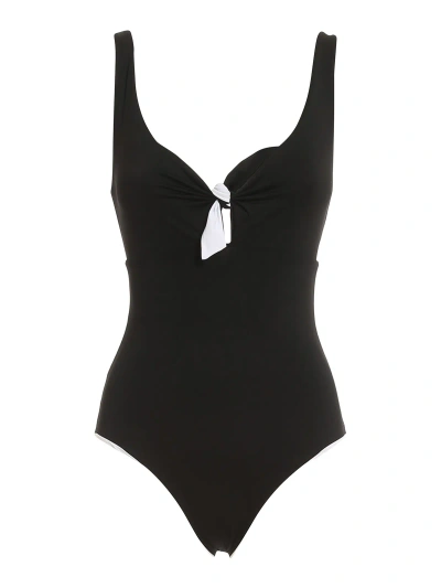Fisico Knot One-piece Swimsuit In Black