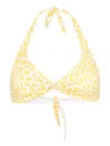 Fisico Cristina Ferrari Leopard-print Bikini Top In Yellow