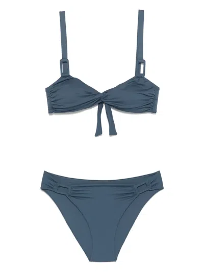 Fisico Cristina Ferrari Logo-patch Bikini In Blue
