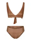 Fisico Cristina Ferrari Lurex Elongated Triangle In Light Brown