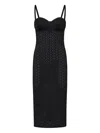 Fisico Cristina Ferrari Fisico Perforated Microfibre Black Midi Dress In Black