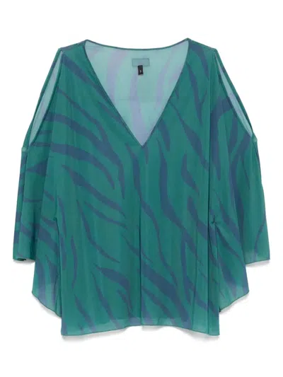 Fisico Cristina Ferrari Printed Tunic In Green