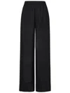 Fisico Cristina Ferrari Fisico Relaxed Fit Black Trousers With Drawstring Waist In Black