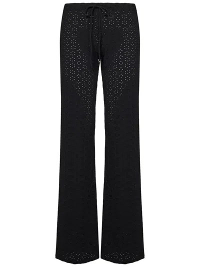 Fisico Cristina Ferrari Fisico Relaxed Fit Black Trousers With Drawstring Waist