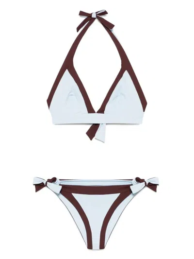 Fisico Cristina Ferrari Fisico Reversible Bikini Clothing In Blue