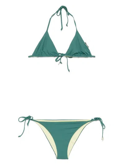 Fisico Cristina Ferrari Triangle Adjustable Bikini Set In Green