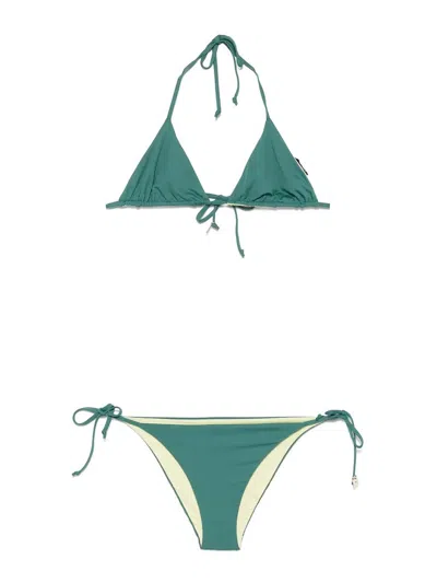 Fisico Cristina Ferrari Reversible Bikini Set In Green