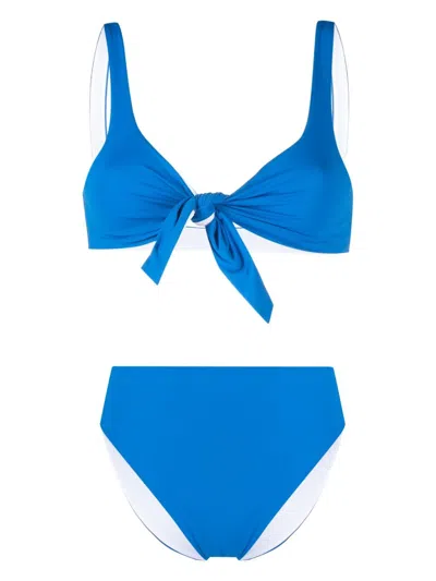 Fisico Cristina Ferrari Front-tie Bikini Set In Blue