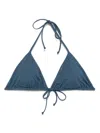 Fisico Cristina Ferrari Fisico Navy Blue Triangle Beach Bra With Tie-fastening Straps In Blue