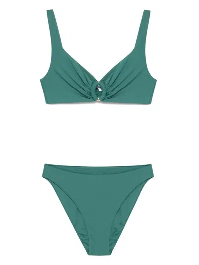 Fisico Cristina Ferrari Fisico Ring-detailing Bikini Clothing In Green