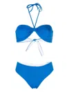 Fisico Cristina Ferrari Ruched Bandeau Bikini Set In 蓝色