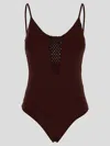 Fisico Cristina Ferrari Braid-detailing Swimsuit In Cioccolato