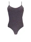 Fisico Cristina Ferrari Fisico Polka Dot Swimsuit With Classic Silhouette In Brown
