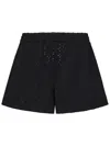Fisico Cristina Ferrari Fisico Microfibre Black Shorts With Elasticated Waist In Black