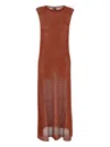 Fisico Cristina Ferrari Fisico Cinnamon Perforated Lurex Knit Maxi Dress