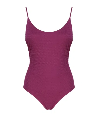 Fisico Solid Color One-piece Swimsuit In Red