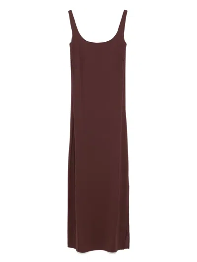 Fisico Cristina Ferrari Stretch-jersey Maxi Dress In Cioccolato