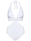 Fisico Cristina Ferrari Fisico White Microfiber Trikini With Gold Hardware