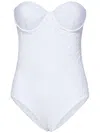 Fisico Cristina Ferrari Fisico Padded Broderie Anglaise-effect One-piece Swimsuit In White