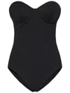 Fisico Cristina Ferrari Fisico Broderie Anglaise-effect Black Microfibre Swimsuit In Black