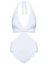 Fisico Cristina Ferrari Fisico White Microfiber Trikini With Gold Hardware