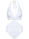 Fisico Cristina Ferrari Fisico White Microfiber Trikini With Gold Hardware In White