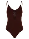 Fisico Cristina Ferrari Braid-detailing Swimsuit In Brown