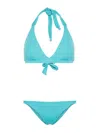 Fisico Cristina Ferrari Triangle-cup Halterneck Bikini In Light Blue
