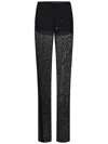 Fisico Cristina Ferrari Fisico Transparent Tulle Black Trousers With Drawstring Waist