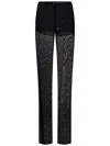 Fisico Cristina Ferrari Fisico Transparent Tulle Black Trousers With Drawstring Waist