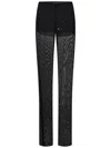 Fisico Cristina Ferrari Fisico Transparent Tulle Black Trousers With Drawstring Waist