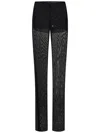 Fisico Cristina Ferrari Fisico Transparent Tulle Black Trousers With Drawstring Waist