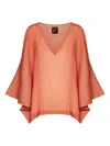 Fisico Cristina Ferrari Fisico Cinnamon Ramie Kaftan-style Top With Shoulder Cut-outs In Red