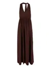 Fisico Cristina Ferrari Kleid Mit V-ausschnitt In Brown